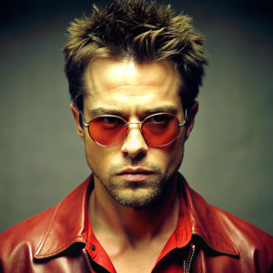 tyler durden wear a red glasses
