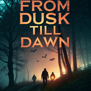 Blu-ray cover art for 'From Dusk Till Dawn' trilogy. Dark forest scene with glowing eyes and flying creatures.