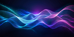 Technology digital wave background concept. Beautiful motion waving dots texture