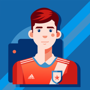 soccer player folder, vector style, solid colour background, vector style