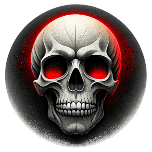 skull tattoo design - perfect realistic art - high-definition - grey and black - white background 