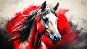 Very detailed horse portrait pop art