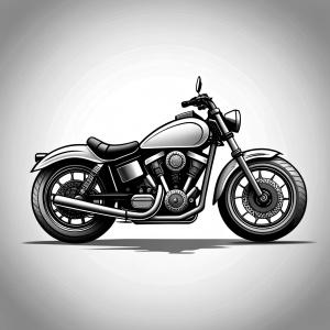 motorcycle biker tattoo design - perfect realistic art - high-definition - grey and black - white background 