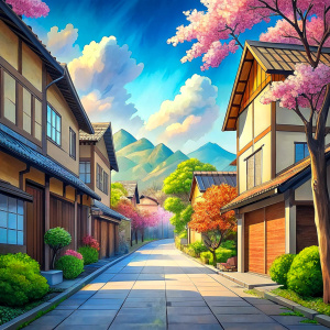 anime background street 