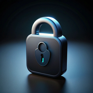 digital lock usser icon 3d dark theme