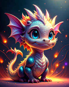 Fantastic cute full-length dragon