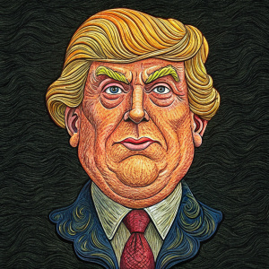 funny face of trump on a black cool backgroud