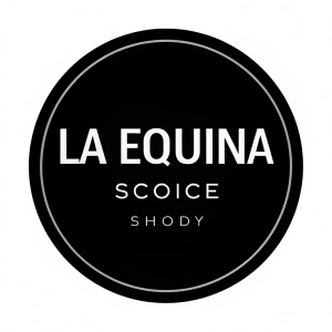 logo de raspados de hielo dentro de un circulo color negro minimalista que se llama la esquina