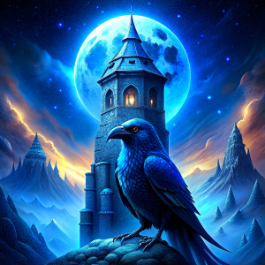 blue raven protect the tower