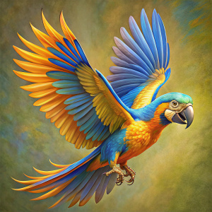 The Hyacinth Macaw can fly with its blue and yellow wings, showing off its beautiful wings. Flap your wings to fly without background PNG