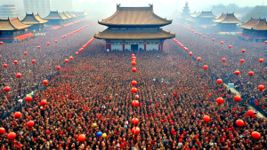 Thousands of Chinese celebrate the New Year