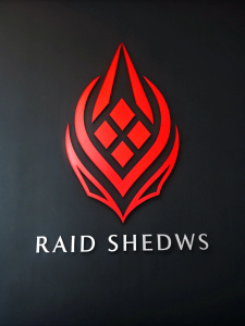 minimalistic intricate raid shadow legends logo, ultra detailed black red white sketch art, magical vector symbolism + coherent, mystic