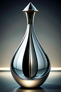 elegant futuristic glass bottle