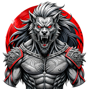 berserker tattoo design - perfect realistic art - high-definition - grey and black - white background 