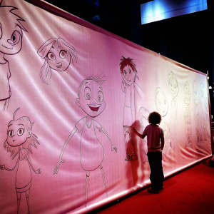 Concept art for Mune, animated film. Various characters displayed in diverse expressions and poses. White backdrop