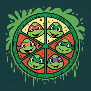 Nickelodeon's bold Teenage Mutant Ninja Turtles logo. Vibrant green ooze drips across the image.