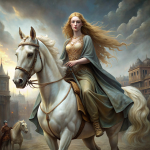 Lady Godiva” is a stunning painting from the Victorian era that depicts the legendary figure, Lady Godiva. The painting shows Lady Godiva on horseback, covered only by her long hair, as she rides through the streets of Coventry to protest against the heavy taxes imposed by her husband. “Lady Godiva” represents the Victorian era's fascination with historical figures and events, showcasing the beauty of the human body and its potential for storytelling through art. Collier's painting beautifully c