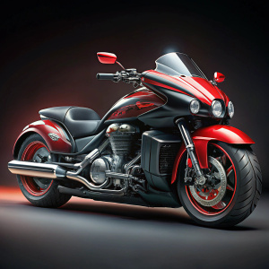 honda valkyrie interstate  custom black and red