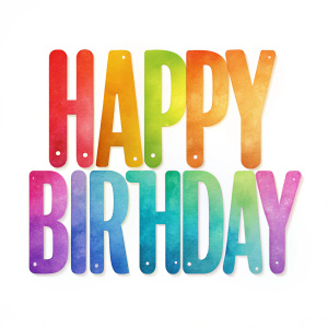 happy birthday text gradiant color  isolated on white background
