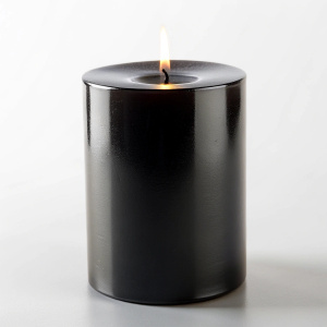 basic black glaased candle