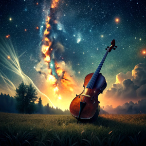 The night the sky was full of stars Crickets stand the color of a violin. The wind blows the leaves.