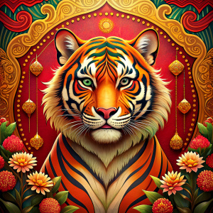 traditional chinese style tiger