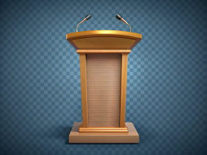 Podium pulpit mic isolated on transparent background
