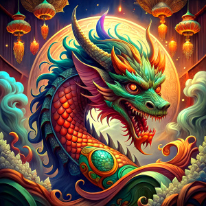 The year of the wood dragon, comic effect, dynamic and aesthetic, 3D color effects, edgy and modern ((Comic-Style)), trending on artstation