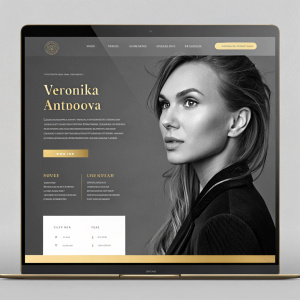 A sleek, modern website dedicated to Veronika Antonova. Featuring a blend of gray and gold hues, the site is optimized for all screen sizes. Sections include biography, gallery, and more.