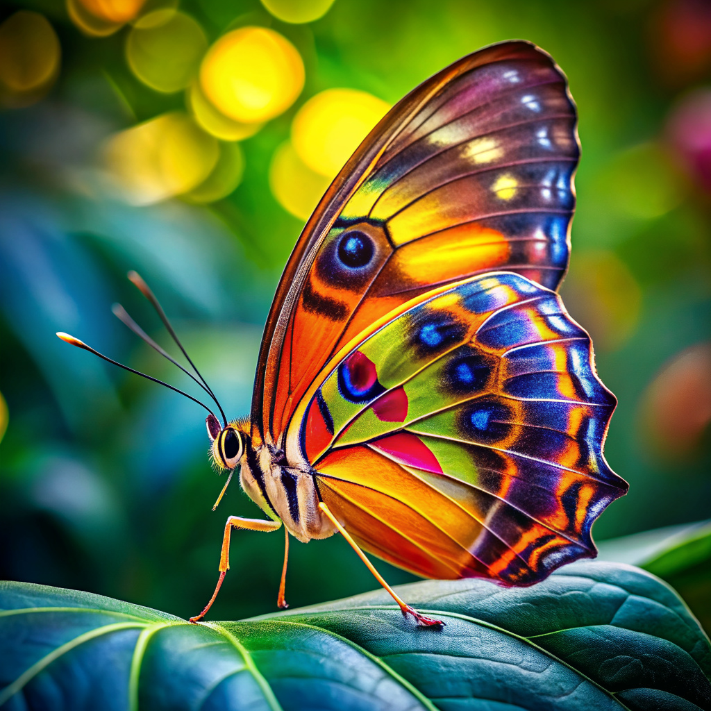 beautiful bright butterfly sideways
