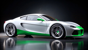 One supercar, new concept, Racing, side view, Porsche and bmw style