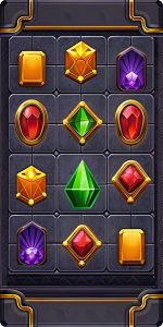 mobile game tetris jewel icons red tiles gold stone decor