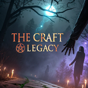 Promotional poster for 'The Craft: Legacy'. Dark and moody atmosphere. Supernatural elements and eerie hand symbols.