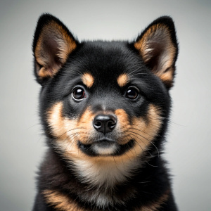 face black baby doge shiba inu, black baby shiba inu dog, reality, ultra hd, 4k real 