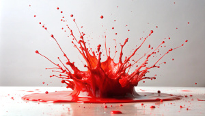 Create a High Quality: a  red
Paint splatter color splash on white background