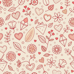 valentine day minimalist doodles for seamless pattern tile, light background