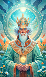 Tarot card, the emperor is a man with crown