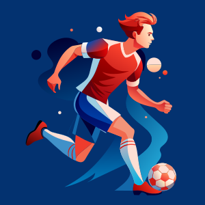 soccer player silhouette playing soccer, vector style, solid white background, vector style