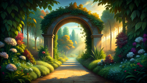 the archway that leads to the garden




