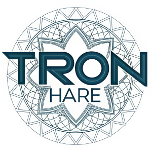 The logo for TRONshare. A blend of sharp, angular letters and intricate geometric shapes, with 'TRON' and 'hare' intertwined.