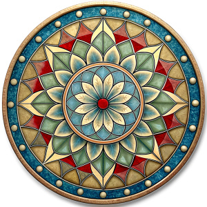 Ceramic tile, circle, India white background