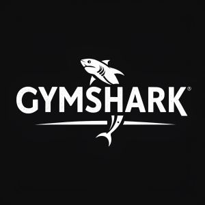 Gymshark logo. Bold sans-serif font in white, against black background. Simple, modern design.