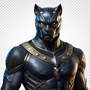black panther warrior transparent background