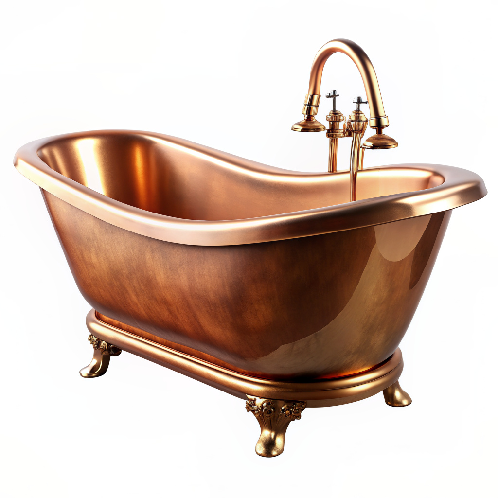 Copper Bath Tub isolated  white background