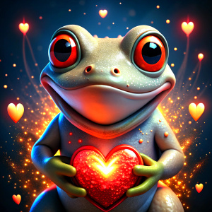 nice and lovefull magic frog  with smile