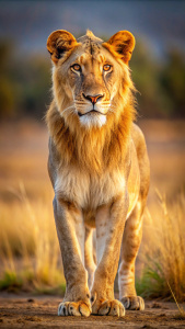  Leon muy delgado sin ningun animal para cazar, solo el leon