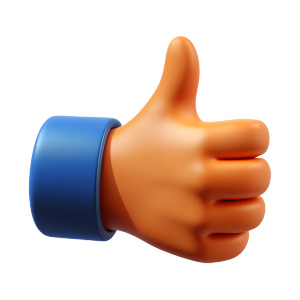 3d thumb up hand