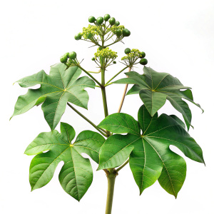 Jatropha curcas isolated   on white background