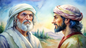 In the Bible, in ancient times, Obadiah, a turbaned man, met Elijah with short white hair on the road and talked together.