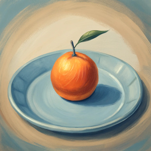 an orange on the plate